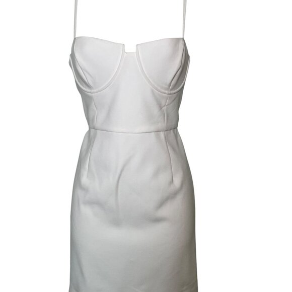 French Connection White Bustier Mini Dress Size 10 Adjustable Straps - Picture 5 of 7